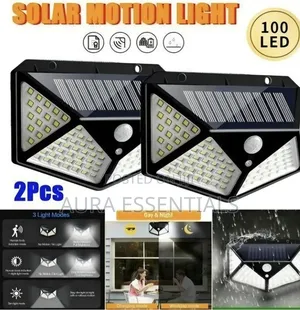 2pcs 100 LEDs Solar Outdoor Lights With Motion Sensor