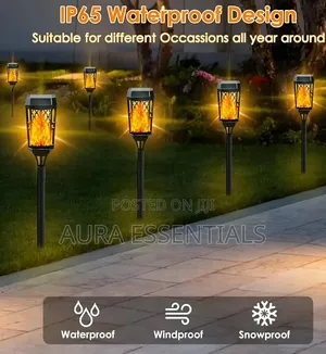 4pcs Solar-Powered LED Garden Torch Lights