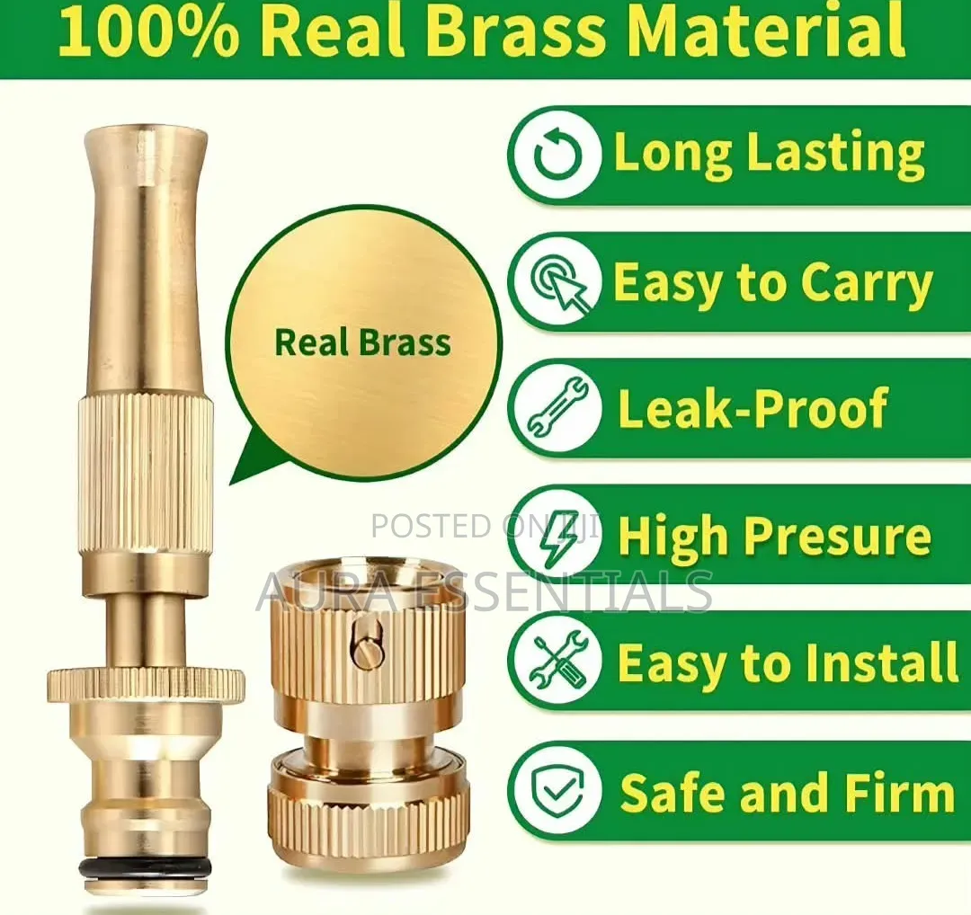Solid Brass Adjustable High-Pressure Hose Nozzle