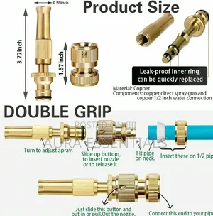 Solid Brass Adjustable High-Pressure Hose Nozzle