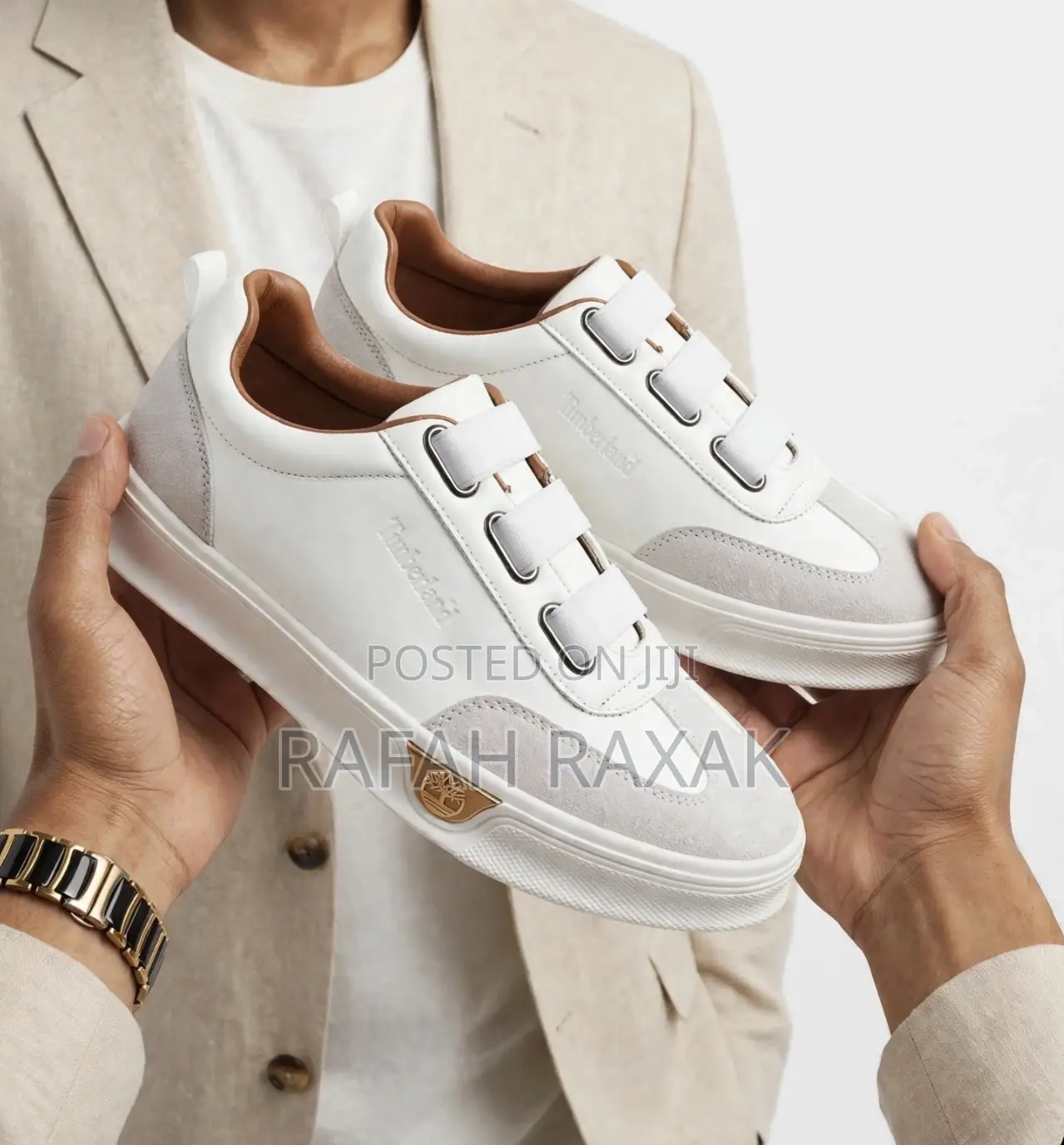 Classic Men’s White Timberland Casual Low Top Laceless Sneakers