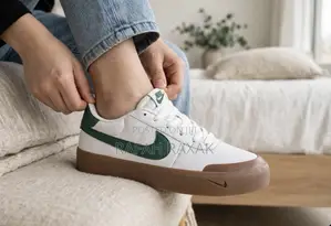 Original White/Green Nike Court Shot Sneakers