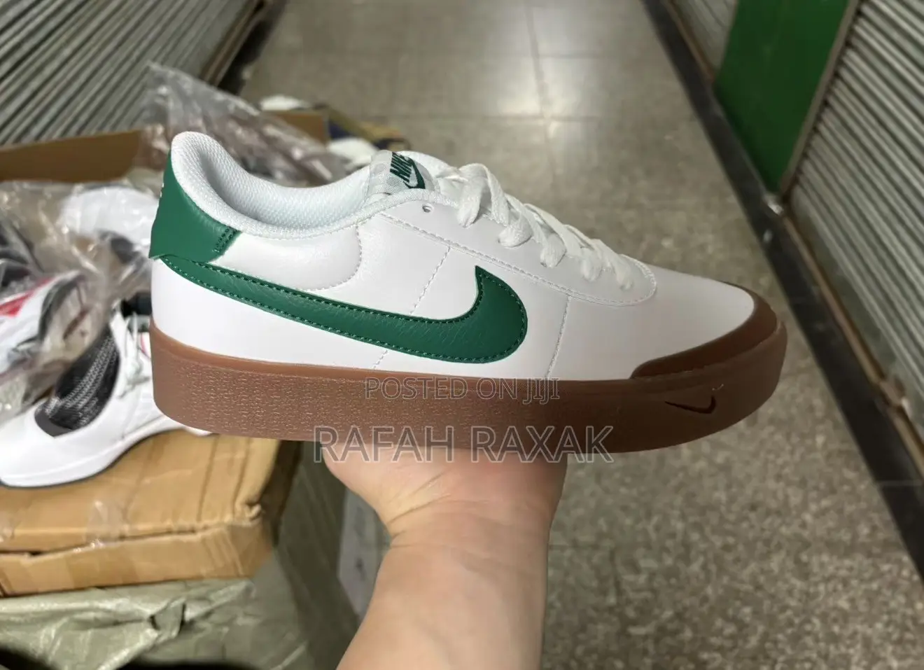 Original White/Green Nike Court Shot Sneakers