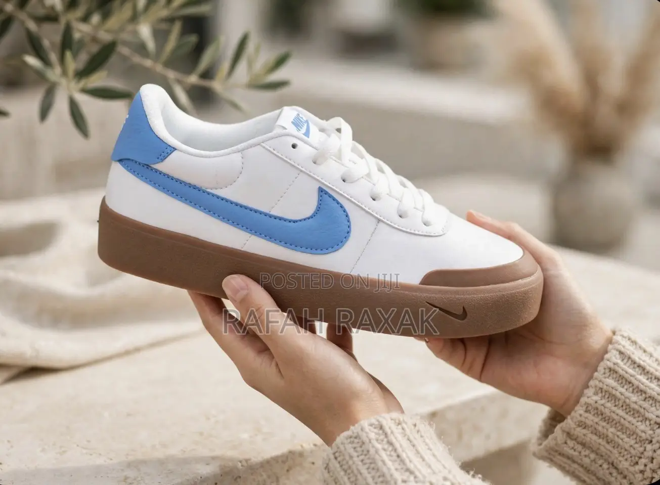 Classic Unisex Nike Court Shot “Sail” Gum Light Brown Blue Sneakers