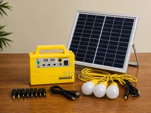 20w Solar Home Lighting Kit With 3 Led Bulbs USB Phone Charging