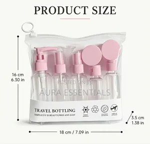 9pcs Piece Clear Travel Empty Bottle Set Travel Set