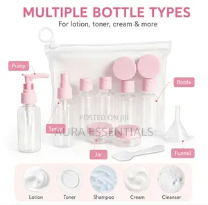 9pcs Piece Clear Travel Empty Bottle Set Travel Set