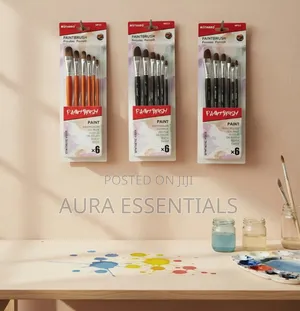 Motarro 6-Piece Black Synthetic Filbert Paintbrush Set