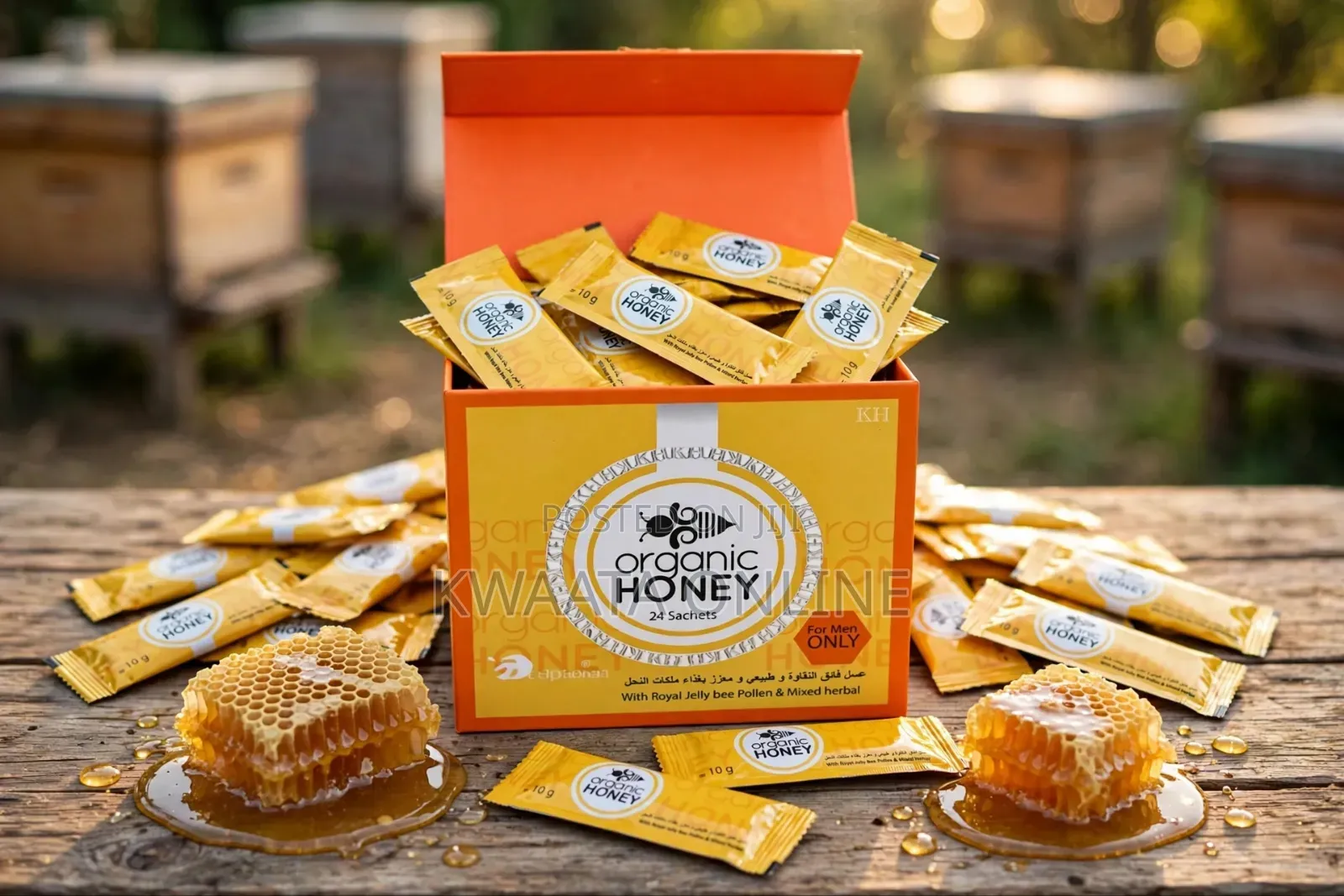 Organic Honey Men Sex Libido Wellness Bedroom Endurance (24 PC Box,10g