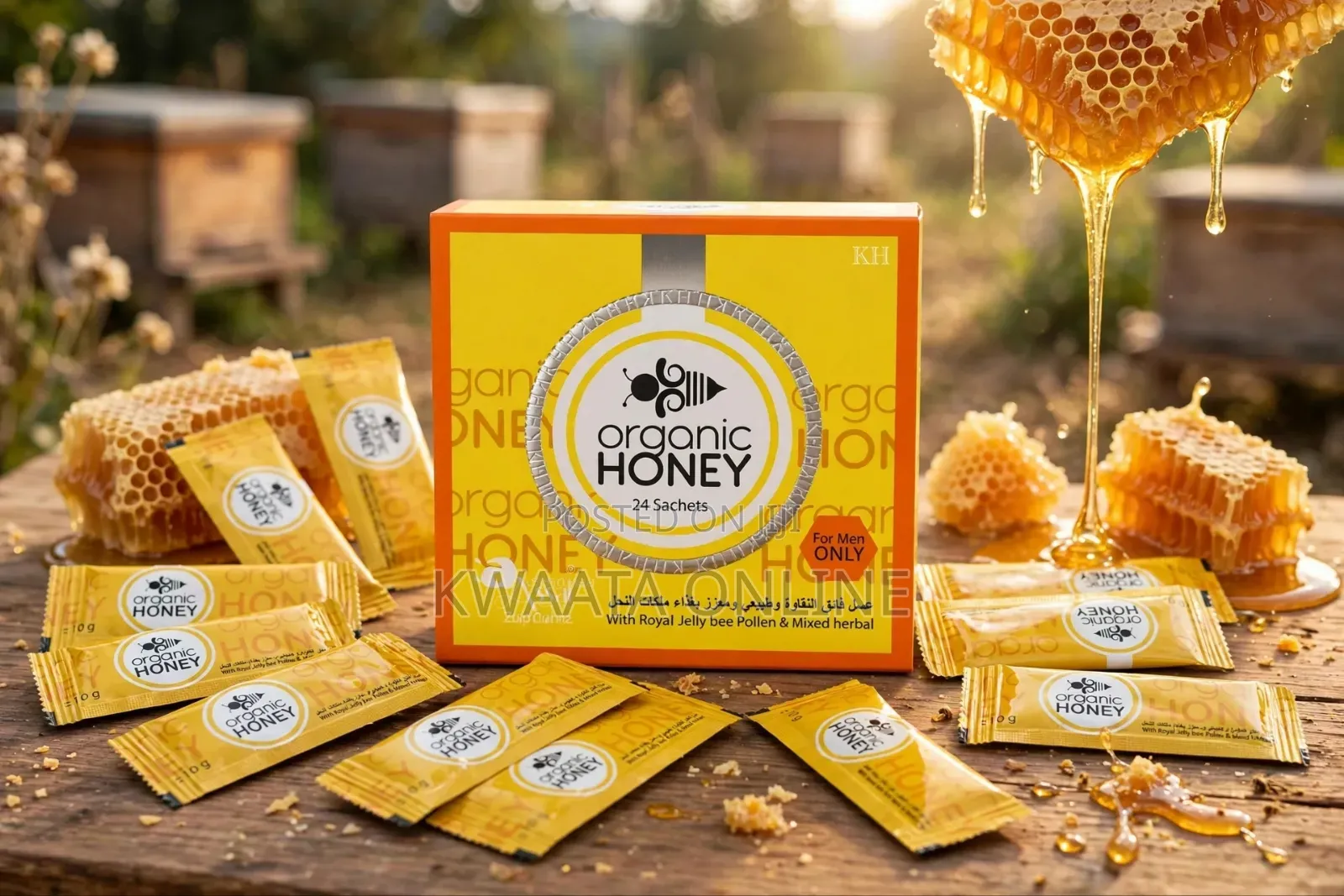 Organic Honey Men Sex Libido Wellness Bedroom Endurance (24 PC Box,10g