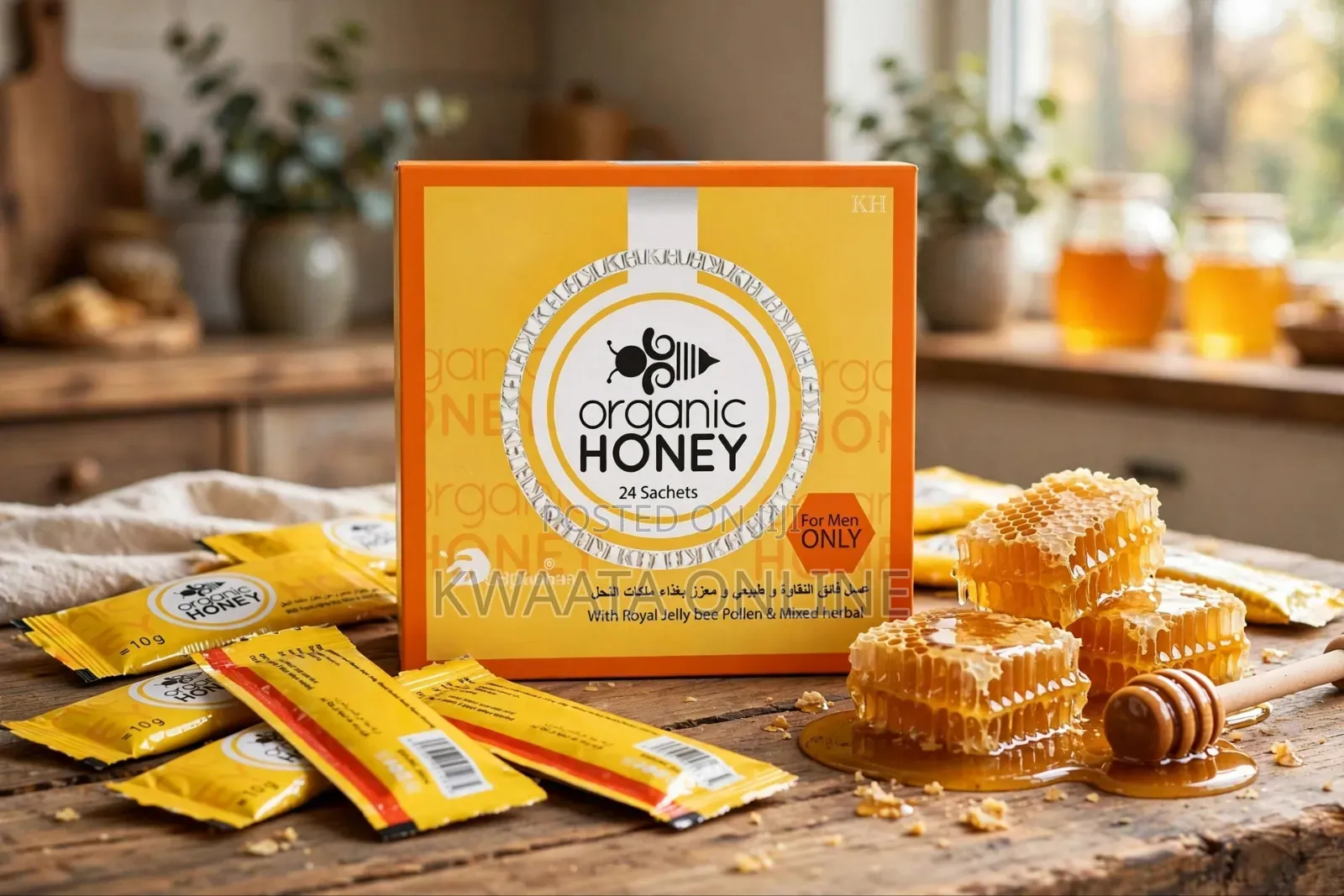 Organic Honey Men Sex Libido Wellness Bedroom Endurance (24 PC Box,10g