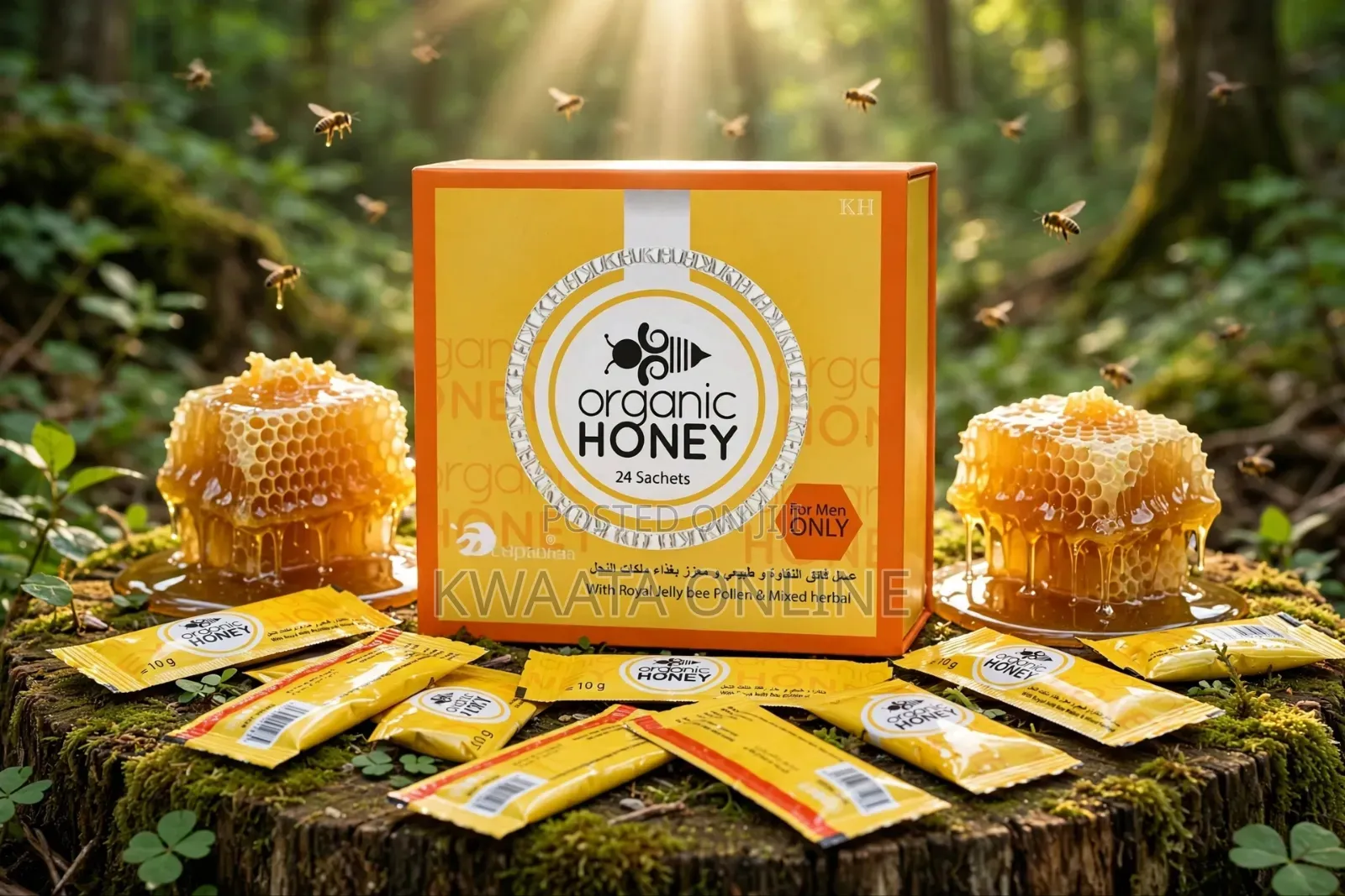 Organic Honey Men Sex Libido Wellness Bedroom Endurance (24 PC Box,10g