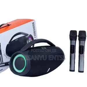 Booms Box Portable Speaker With 2 Microphones