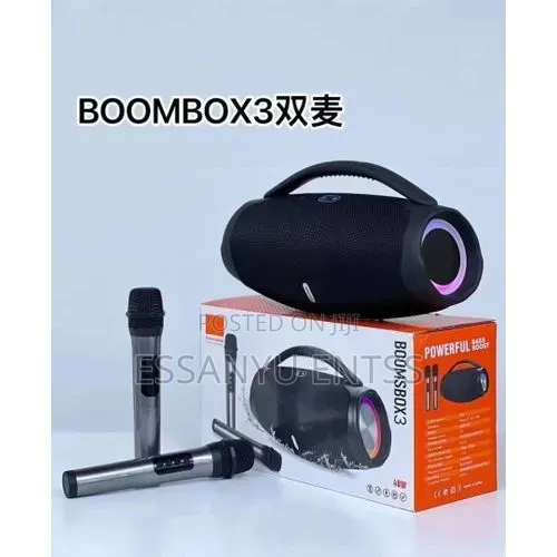 Booms Box Portable Speaker With 2 Microphones