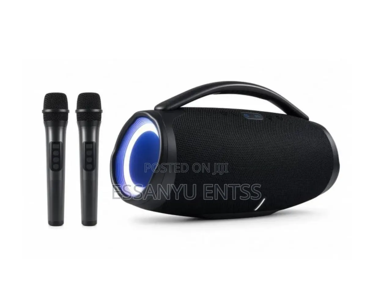Booms Box Portable Speaker With 2 Microphones
