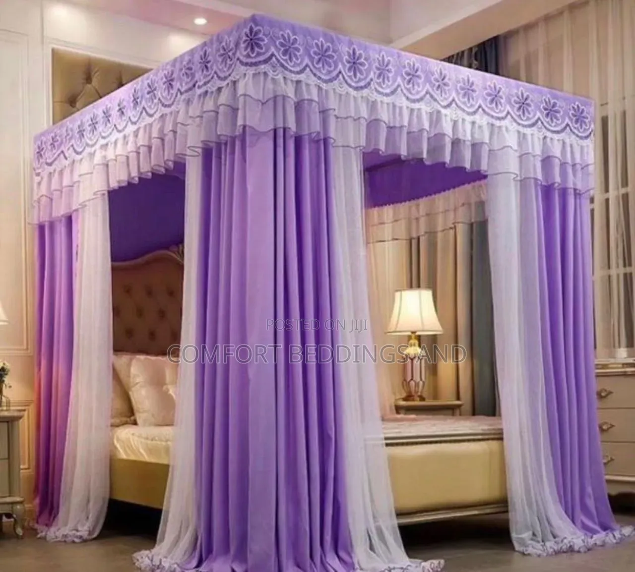 Lace Curtain Mosquito Net Purple 5*6, 6*6