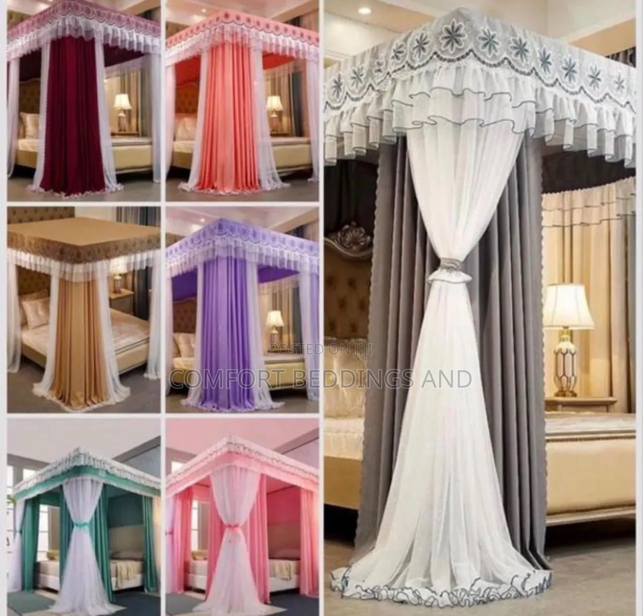 Lace Curtain Mosquito Net Purple 5*6, 6*6
