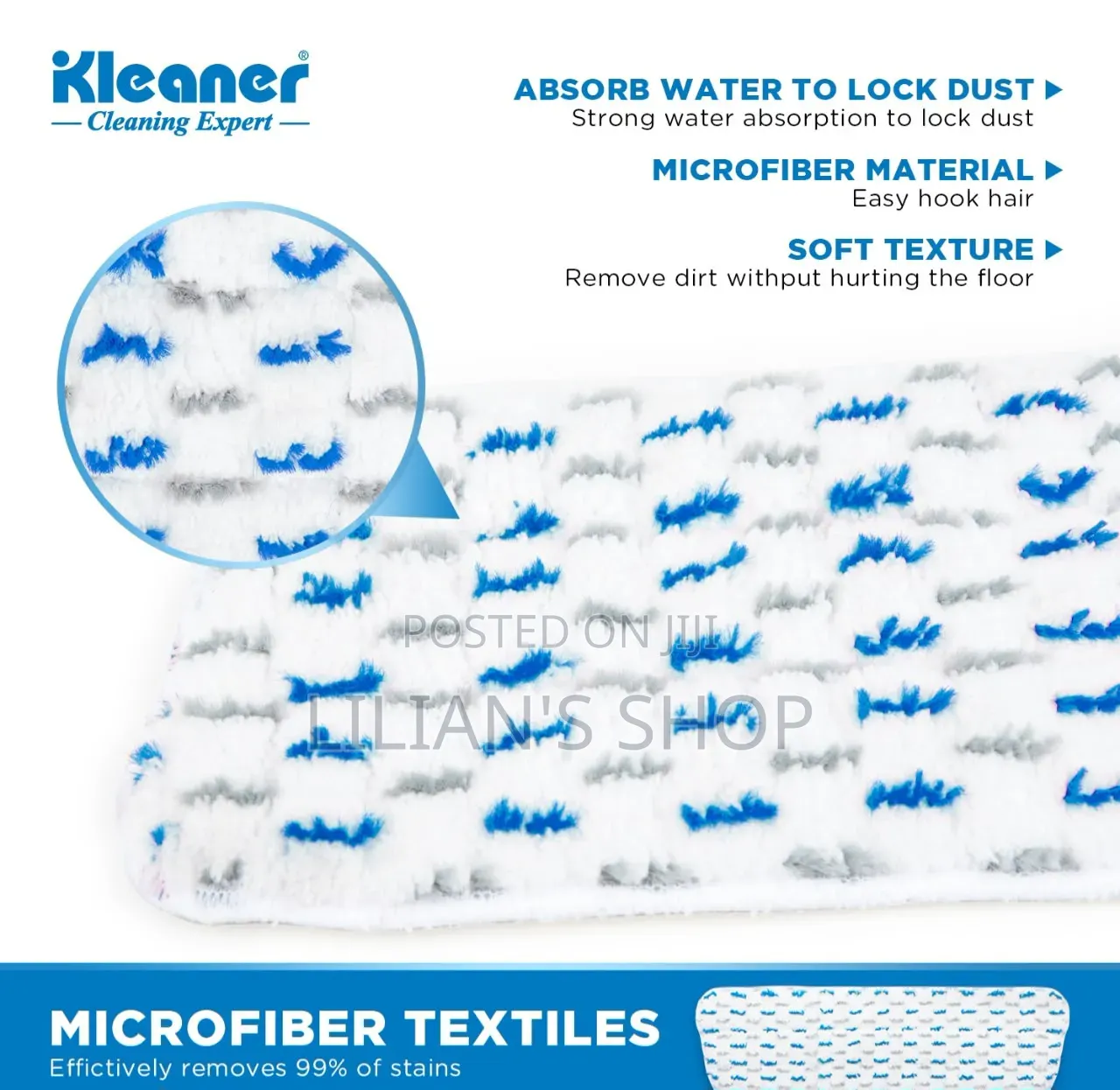 Kleaner Microfiber Mop Refills Measuring 45x14cm