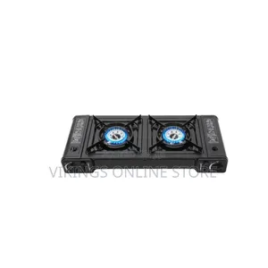 Portable Double-Burner Camping Gas Stove for Outdoor or Indoor Cooking