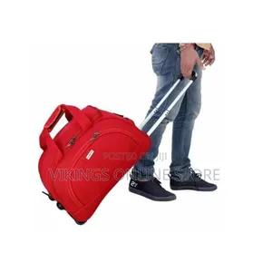 Axen Polyester Blue Duffle Trolley Bag