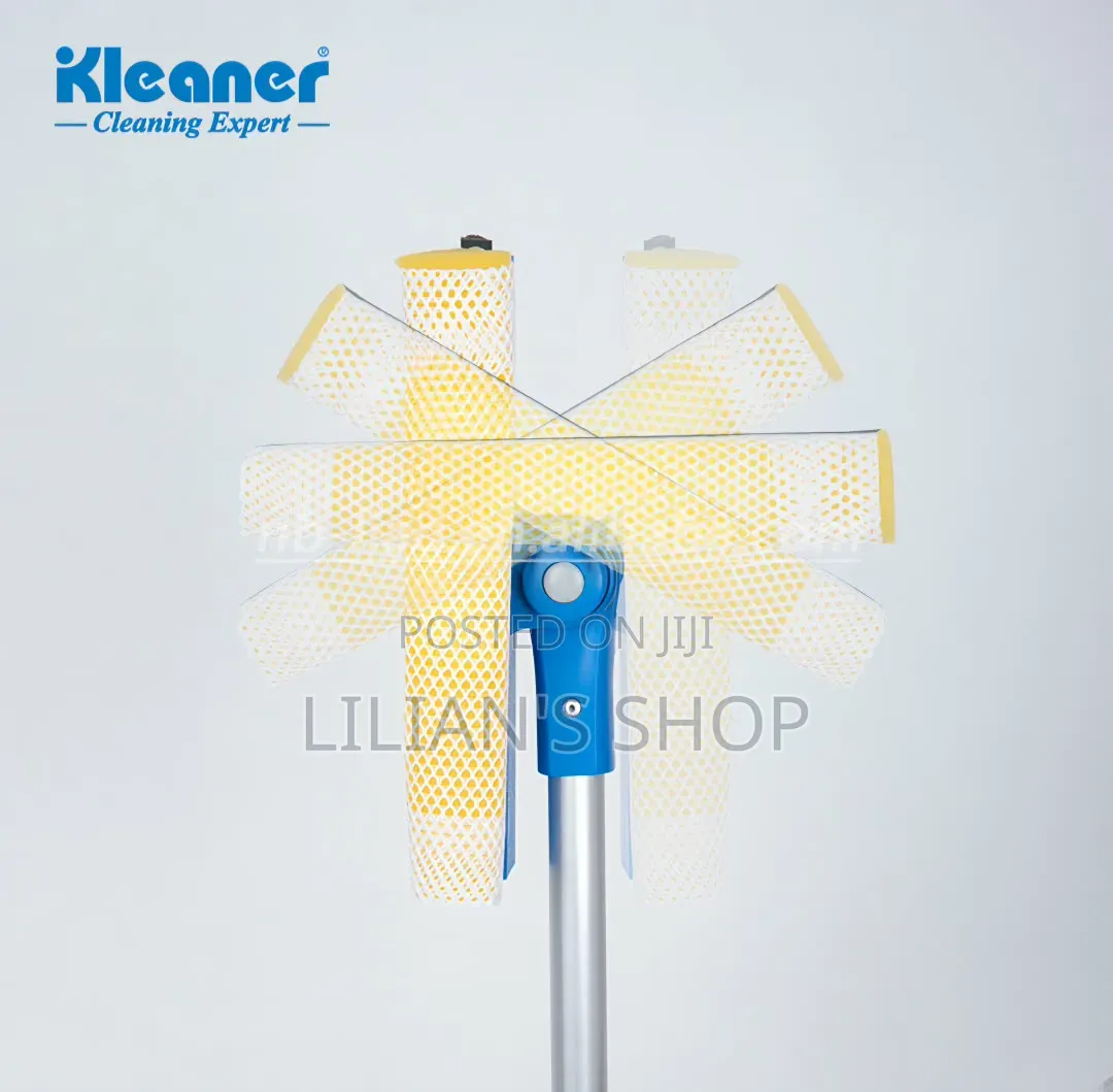 2-in-1 Telescopic Aluminum Sponge and Rubber Window Cleaner