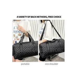 Quilted Faux Leather Sports Duffel and Weekender Bag