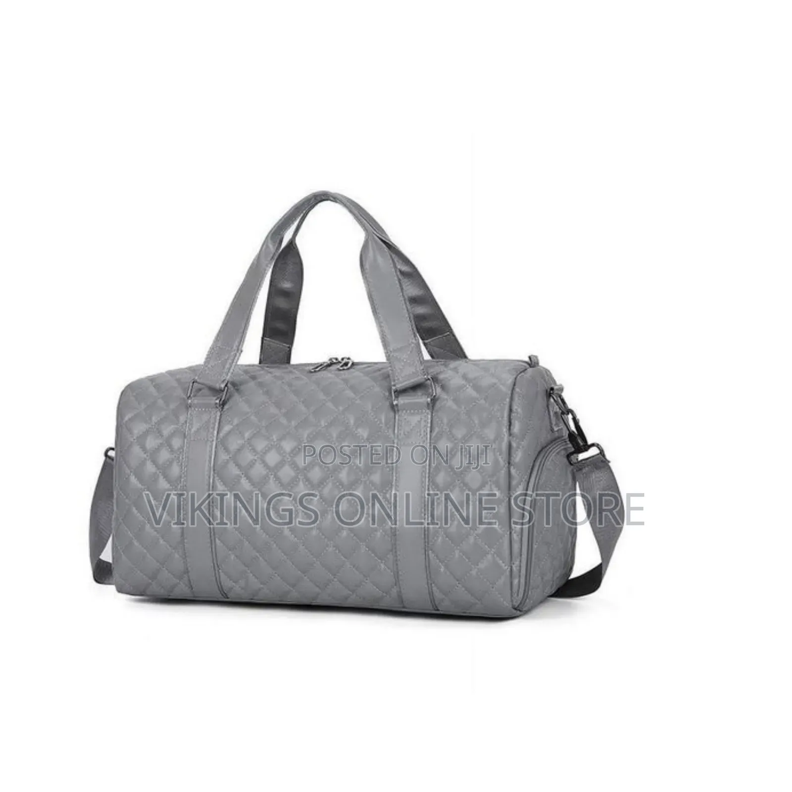 Quilted Faux Leather Sports Duffel and Weekender Bag