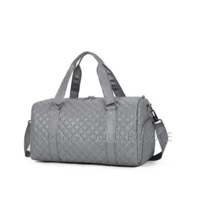 Quilted Faux Leather Sports Duffel and Weekender Bag