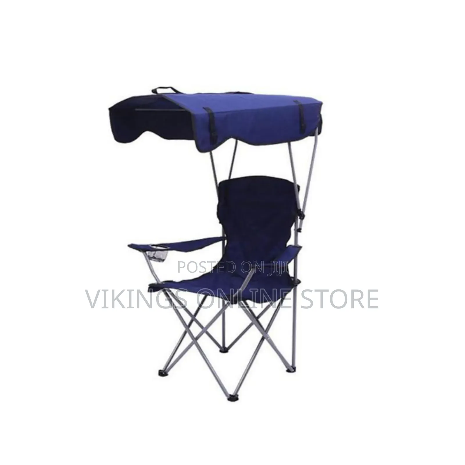 Portable Folding Camping Chair With Integrated Overhead Canopy Shade