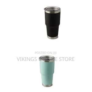 30 Oz Insulated Stainless Steel Travel Tumbler-Clear Press-in Lid.