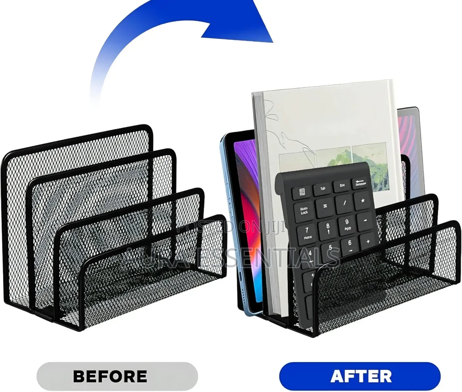 Vertical Metal Mesh Desk Organiser