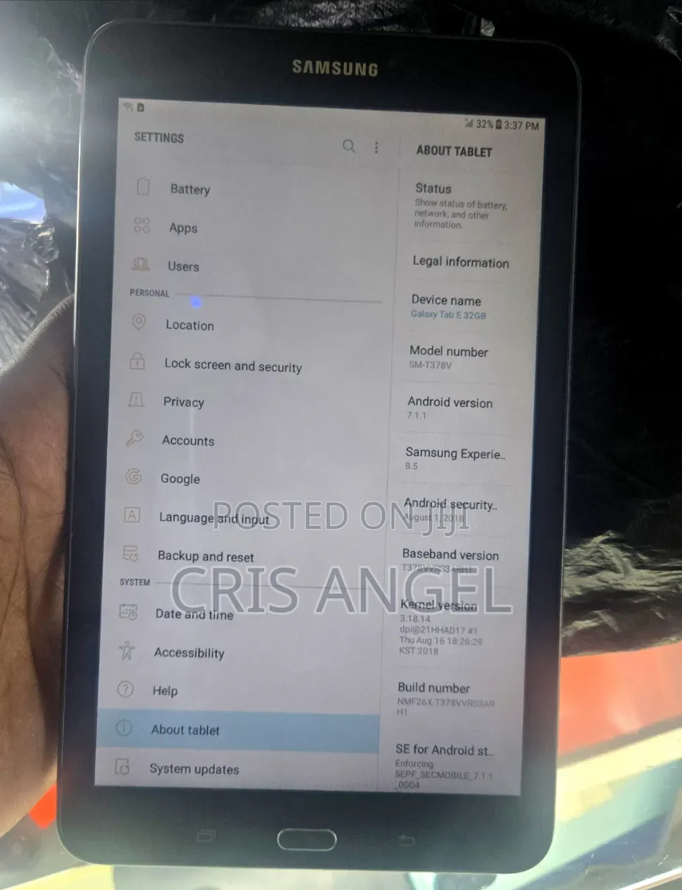 Samsung Galaxy Tab E SM-T561 32 GB Black