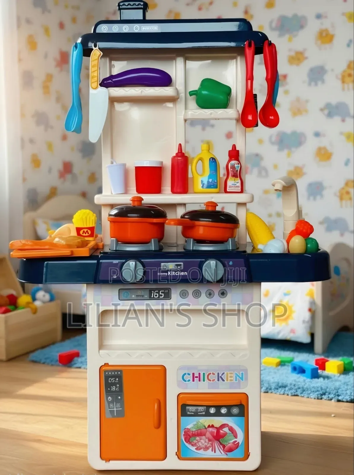 Multi-Piece Plastic Kids' Pretend Play Kitchen Set