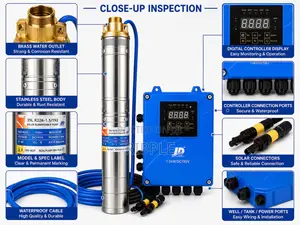 1500W Solar Borehole Pump 159m Head 4,800l/H 192V Deep Well Pump