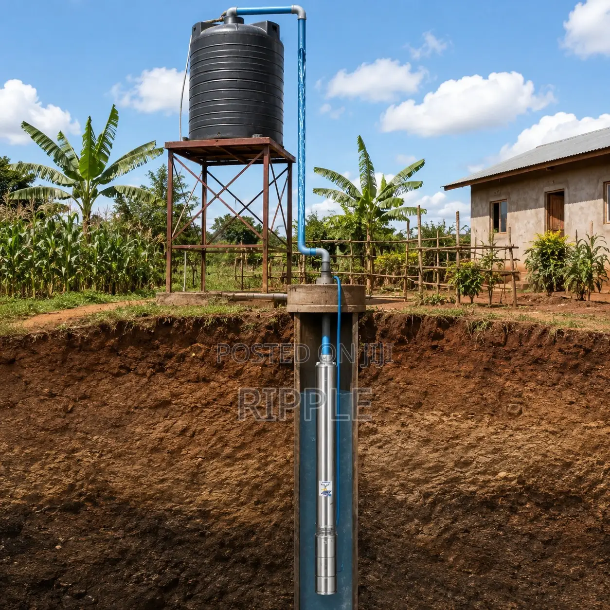 1500W Solar Borehole Pump 165m Head 4,000l/H 110V Deep Well Pump
