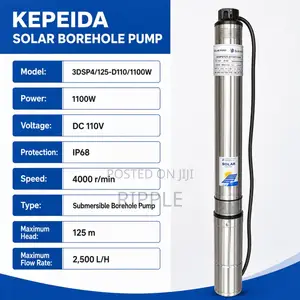 1100W Solar Borehole Pump 125m Head 4,000l/H 110V DC Deep Well Pump