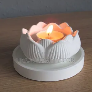 Handmade Gypsum Candle Holder for Minimalist Home and Cozy Interiors