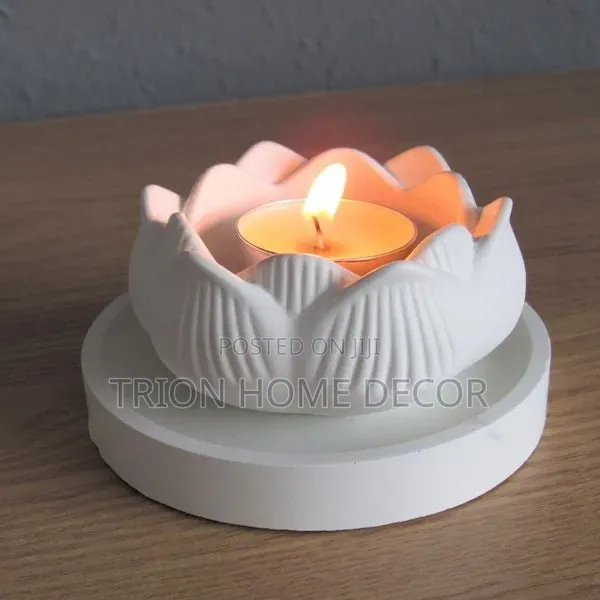 Handmade Gypsum Candle Holder for Minimalist Home and Cozy Interiors