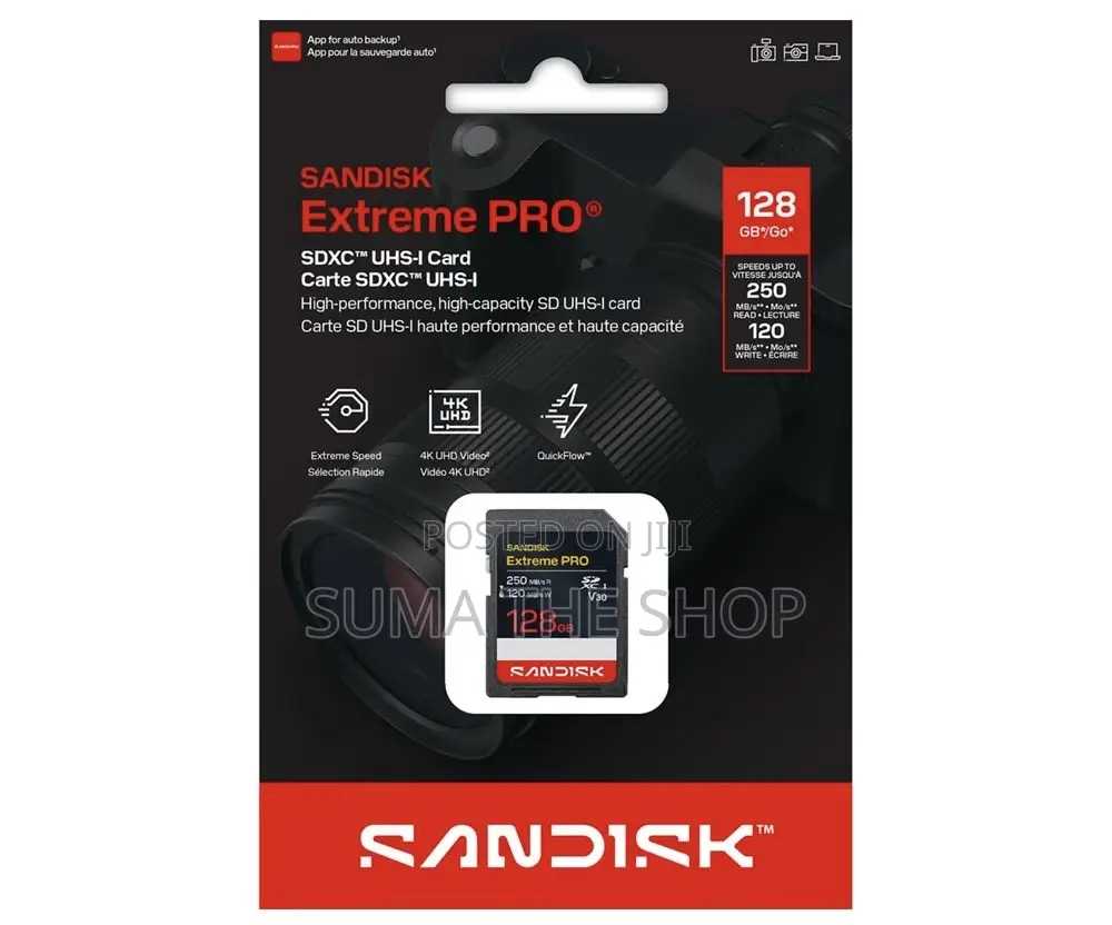 SanDisk Extreme PRO 128GB SDXC UHS-I Memory Cards