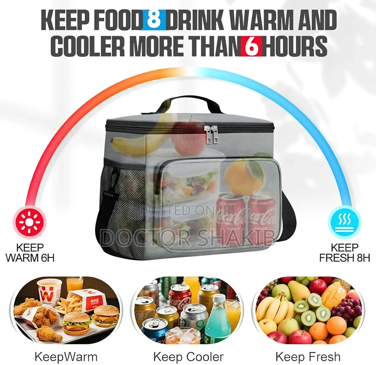 10L Insulated Lunch Bag for Men Wome