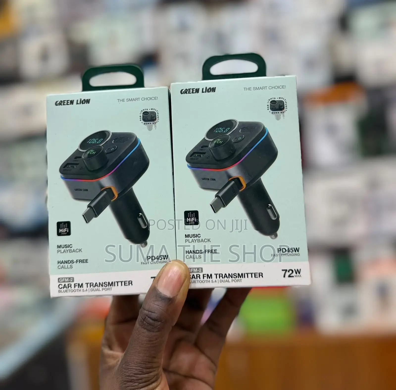 Green Lion GFM-2 Car FM Transmitter Featuring Bluetooth 5.4, a 45W PD