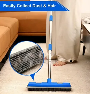 Kleaner Rubber Sweeping Brush With Squeegee - Ideal for Pet Hair