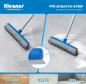 Kleaner Rubber Sweeping Brush With Squeegee - Ideal for Pet Hair