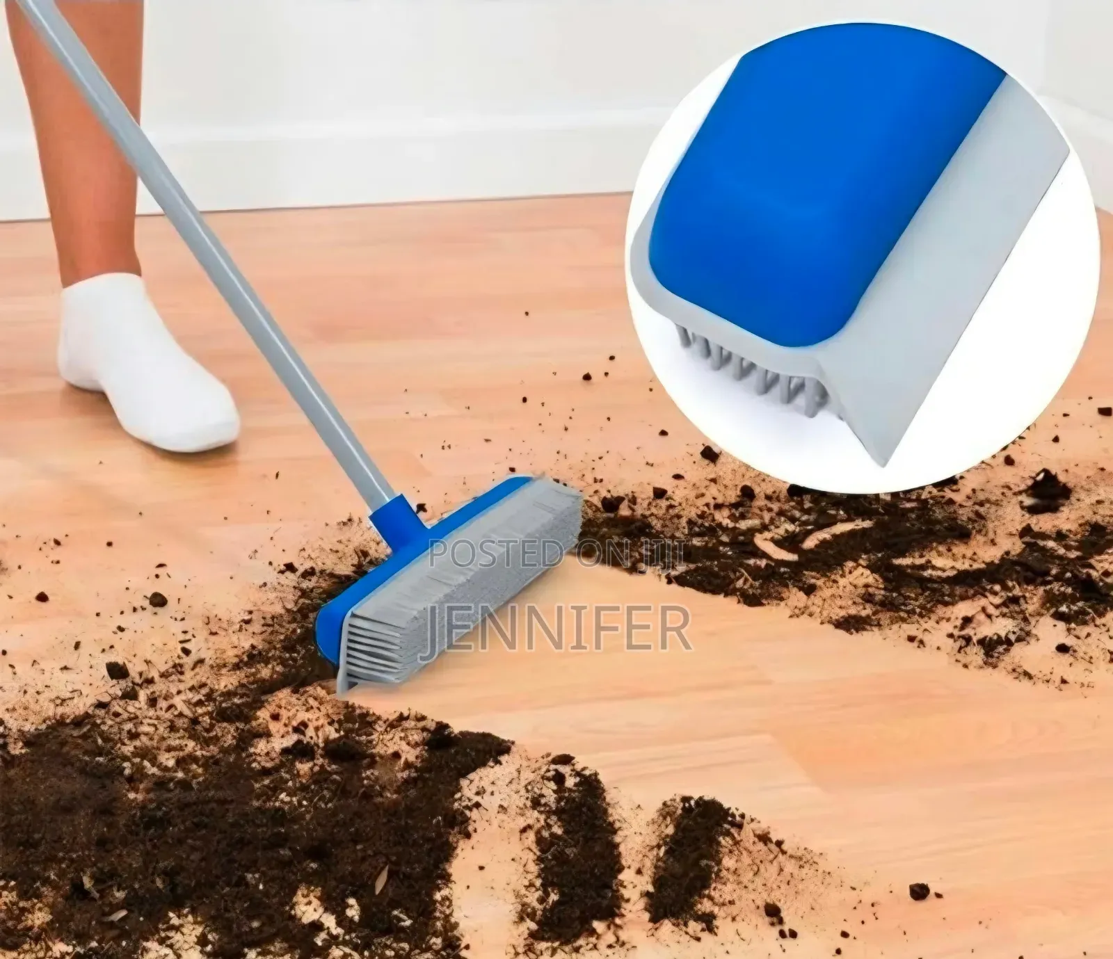 Kleaner Rubber Sweeping Brush With Squeegee - Ideal for Pet Hair