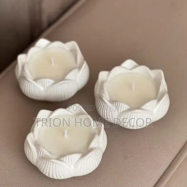 Handmade Gypsum Candle Holder for Minimalist Home and Cozy Interiors