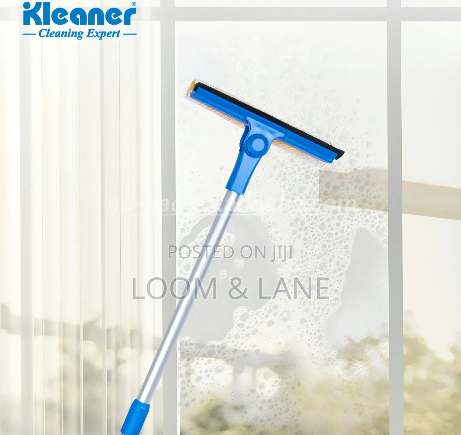 2-in-1 Telescopic Aluminum Sponge and Rubber Window Cleaner