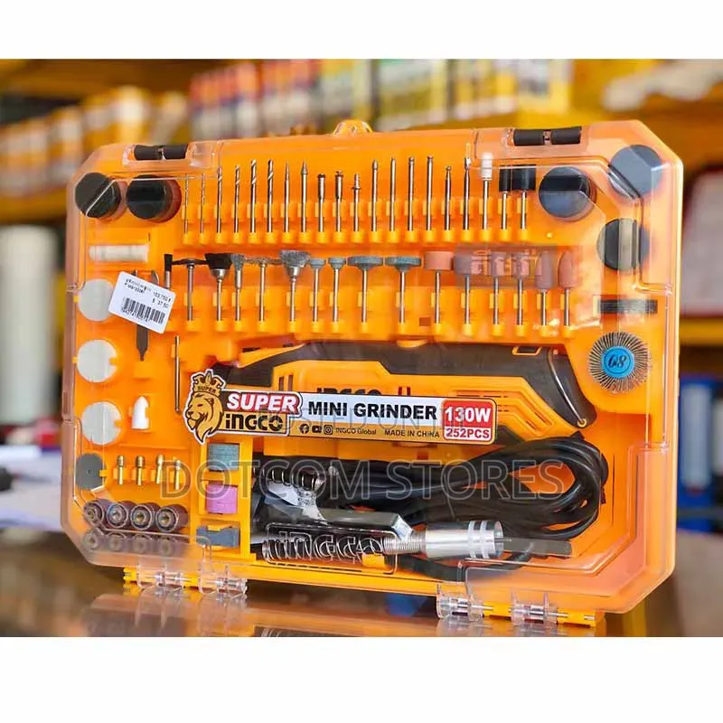 Portable Compact 1/8" Corded Mini Die Grinder Kit With 252 Accessories