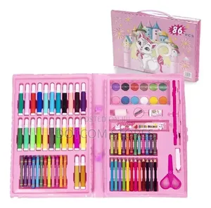 86-Piece Pink Kids' Art and Drawing Set