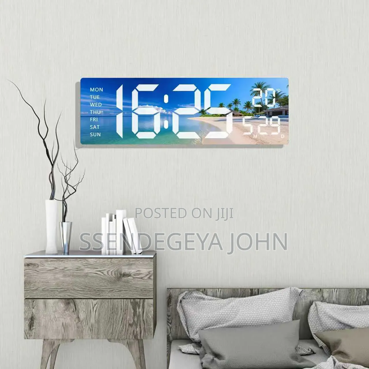 Modern Wide-Display Digital Wall Clock