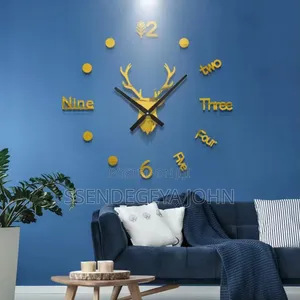 Modern DIY 3D Deer Head Wall Clock Featuring a Unique Mix Of